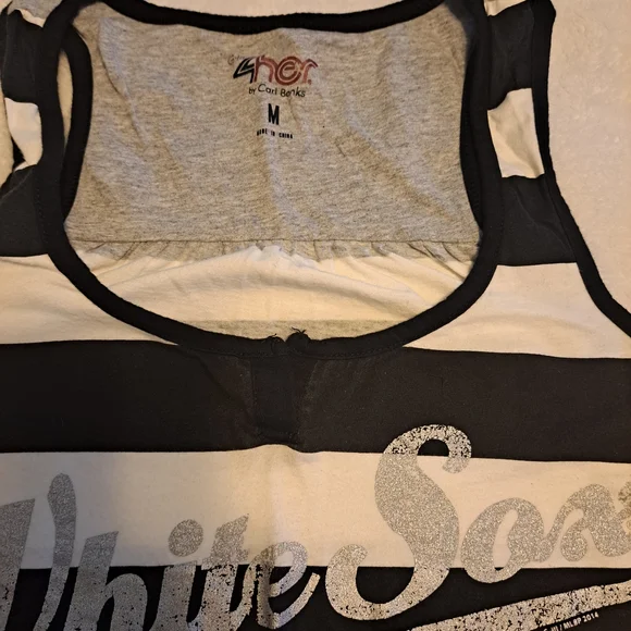 Striped Racerback Tank Top - White Sox Graphic - Women - Picture 2 of 3
